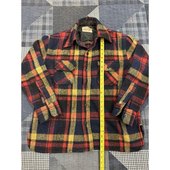 Vintage 1960s Kentfield Woodsman Wool Mackinaw Men's Medium Brown Red‎ Plaid - Picture 4 of 10